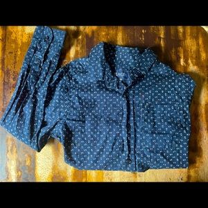 Long sleeve navy blue button up for youth size 7/8